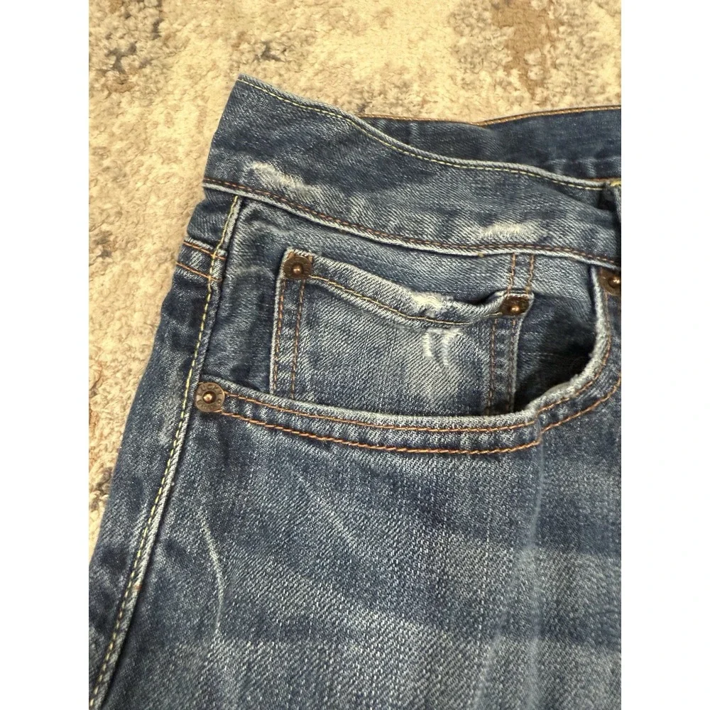 Lucky Brand 329 Jeans Mens 36x34 Classic Straight Stretch Dark Wash Zip Fly - Picture 5 of 16